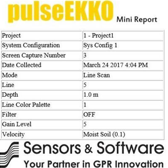 Mini-report pulesEKKO GPR Mini-Report