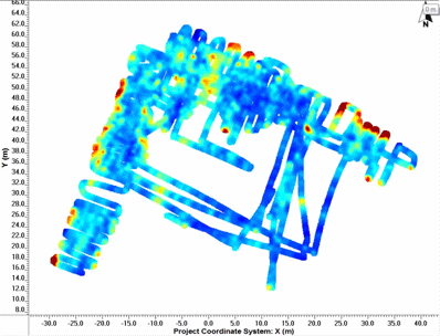 Depth slices that reveal utilities at different depths Depth slices that reveal utilities at different depths