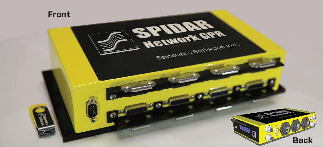Image of SPIDAR® Network Interface Controller (NIC 500X). Front: 8 Tx/Rx Ports, back: power and network ports Image of SPIDAR® Network Interface Controller (NIC 500X). Front: 8 Tx/Rx Ports, back: power and network ports
