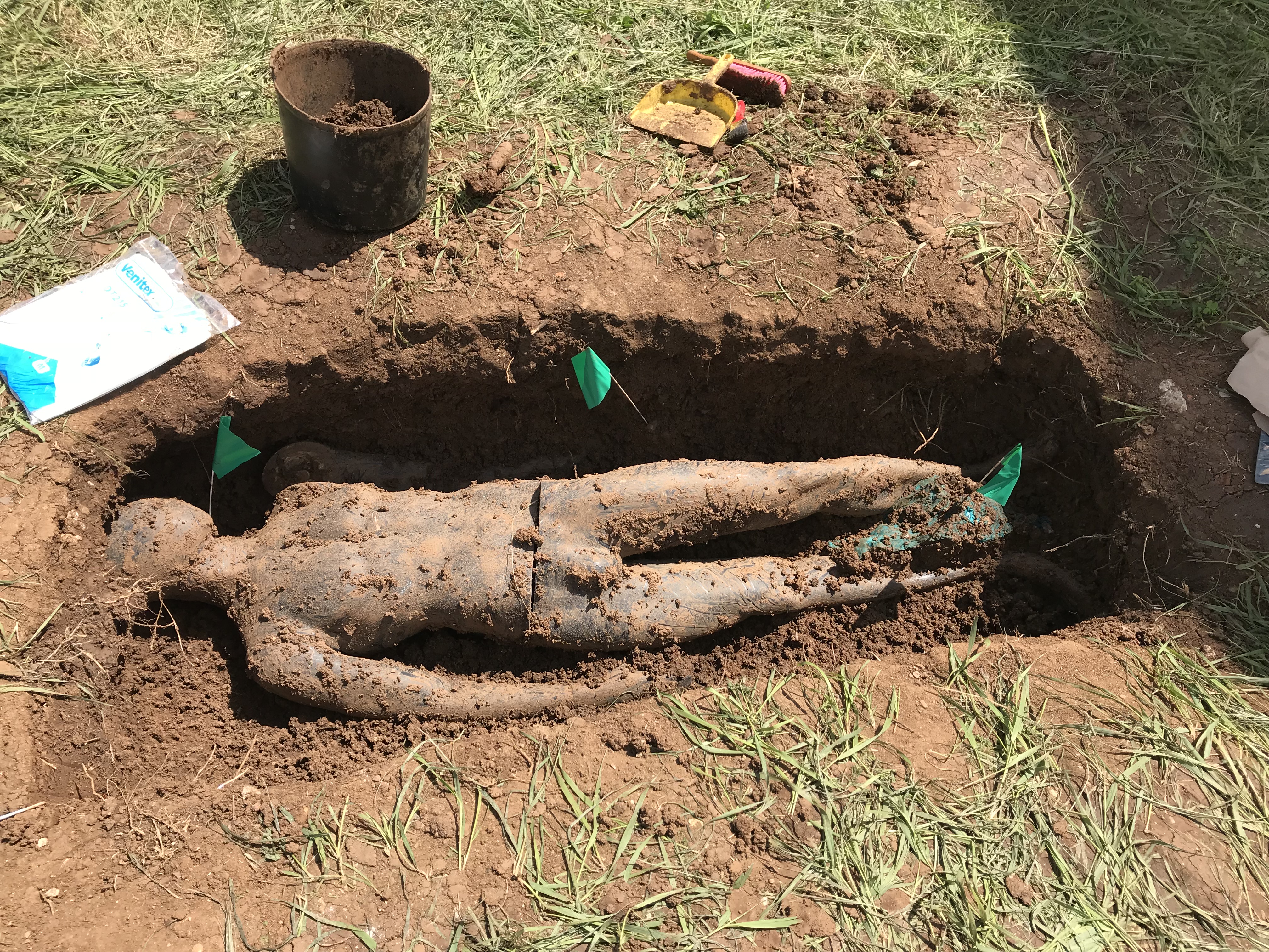 Plastic dummy buried