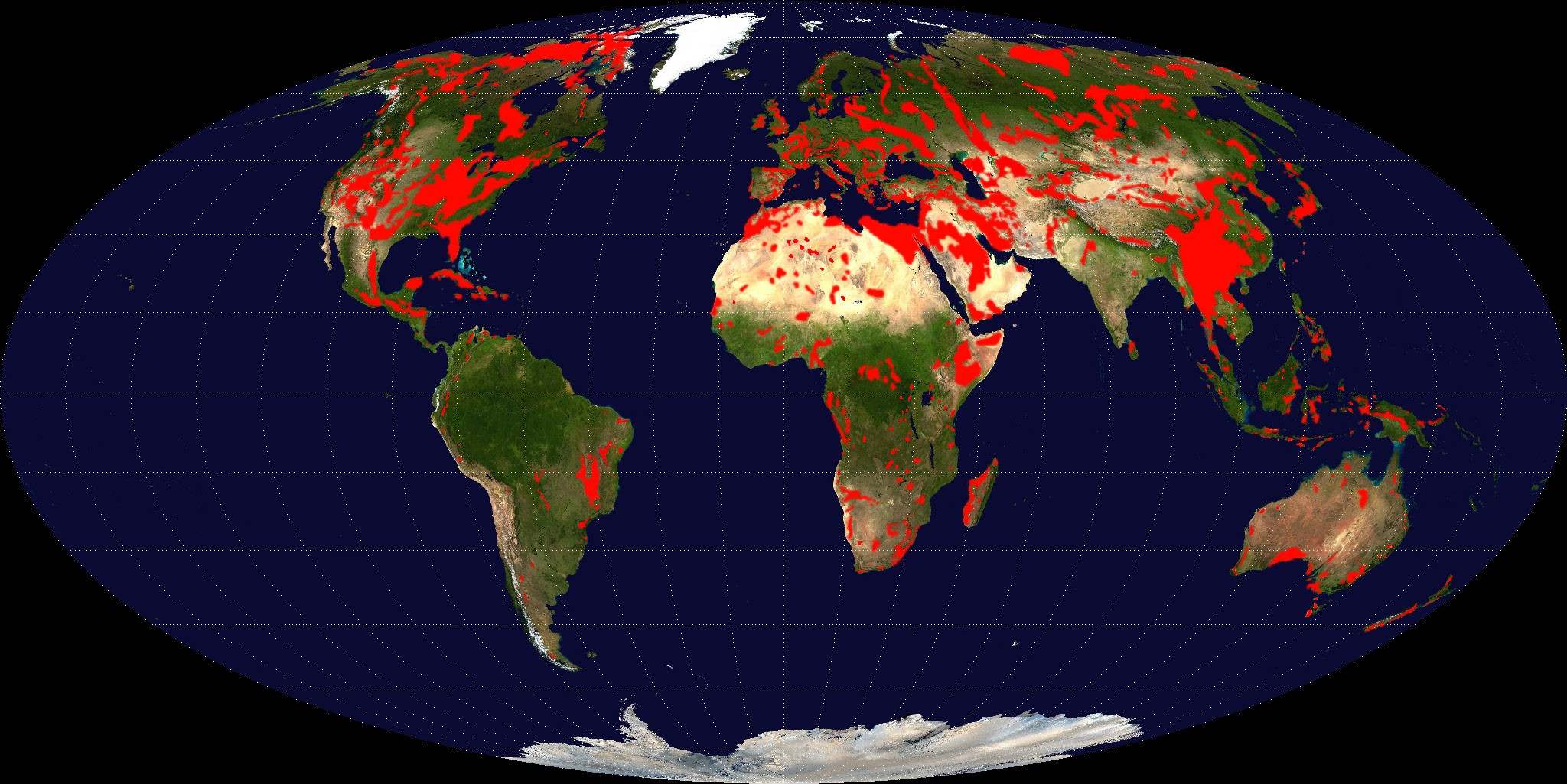 Surface or near surface limestone around the world. Source: Carbonate-outcrops world by Ulrichstill under a CC-BY-SA-2.0-DE