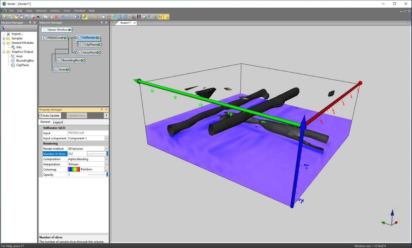GPR grid data displayed in 3D